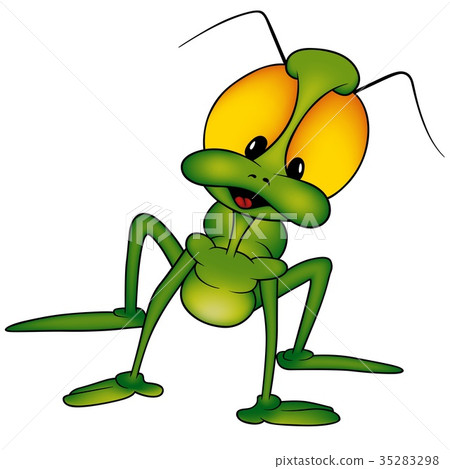 Green Beetle With Long Legs Stock Illustration