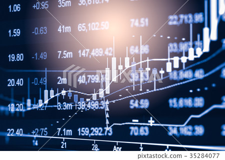 Index graph of stock market financial indicator  35284077