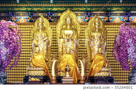 Golden buddha in Chinese Temple 35284801