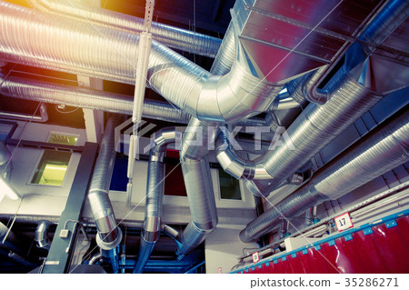 Ventilation pipes ducts industrial air condition Ventilation pipes ducts industrial air condition 35286271