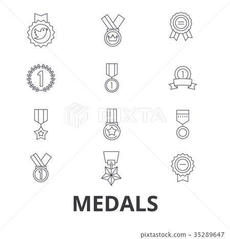 Medals, trophy, gold medal, award, medallion 35289647