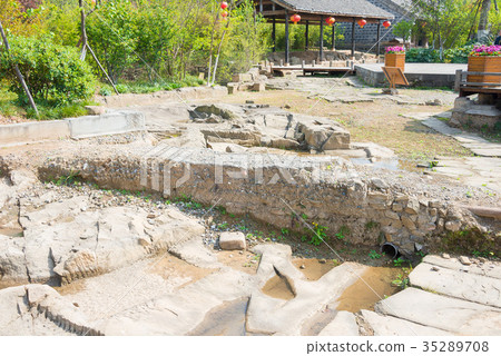 Thousand Buddha Cliffs Sangokushi Archeological Site, Kenmon Shimichi path ruins (golden road) 35289708