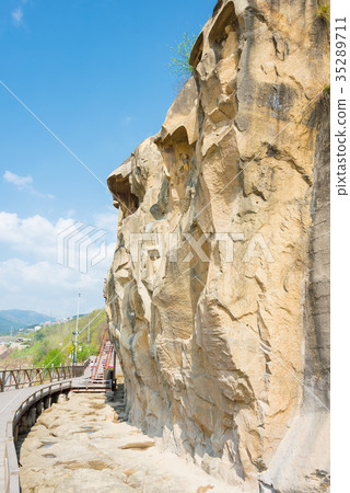 Thousand Buddha Cliffs Sangokushi Archeological Site, Kenmon Shimichi path ruins (golden road) 35289711