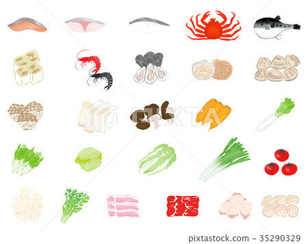 Set of ingredients to put in the pot 35290329