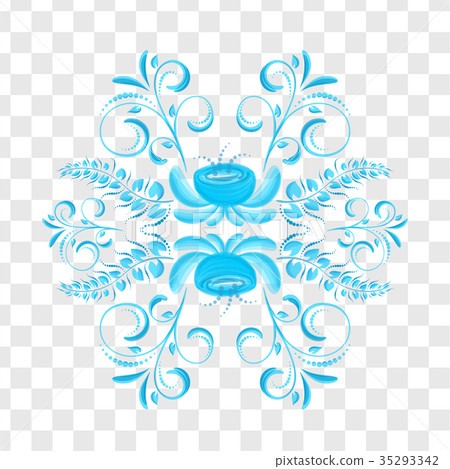 Russian Gzhel pattern frame 35293342