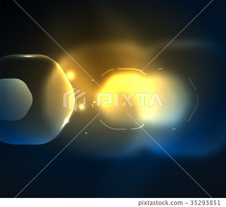 Blurred transparent hexagons on dark, digital 35293851