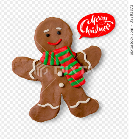Plasticine illustration of gingerbread man 35293872