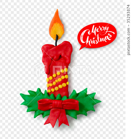 Hand made plasticine figure of Christmas candle Hand made plasticine figure of Christmas candle 35293874
