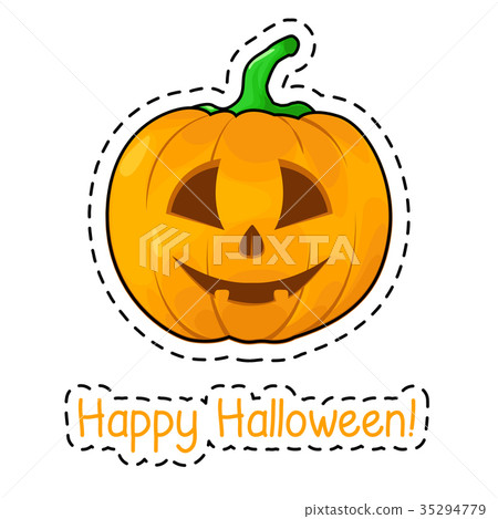Sticker Halloween pumpkin. Sticker Halloween pumpkin. 35294779