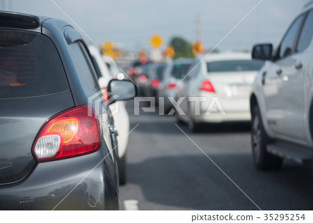 traffic jam with row of cars traffic jam with row of cars 35295254
