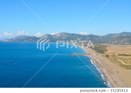 Aerial view over Dalaman beach in Turkey Aerial view over Dalaman beach in Turkey 35295413