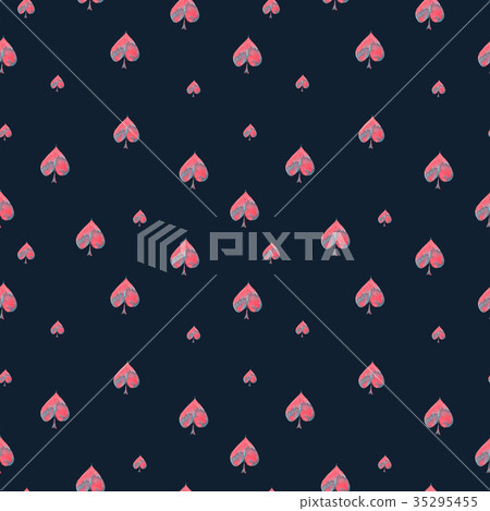 Watercolor seamless pattern with hearts - Stock Illustration [35295455 ...