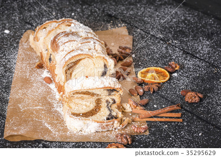 Delicious pound cake on backing paper Delicious pound cake on backing paper 35295629