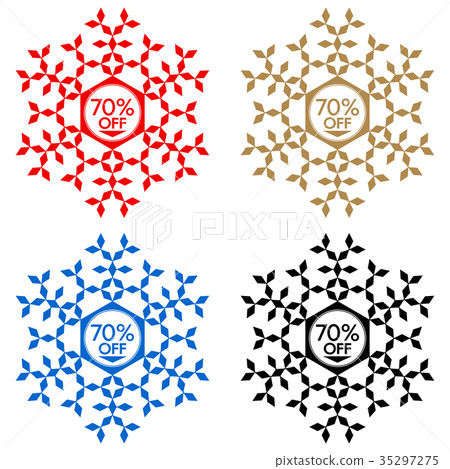 70% Off Discount Sticker. Snowflake 70% Off Sale 70% Off Discount Sticker. Snowflake 70% Off Sale 35297275