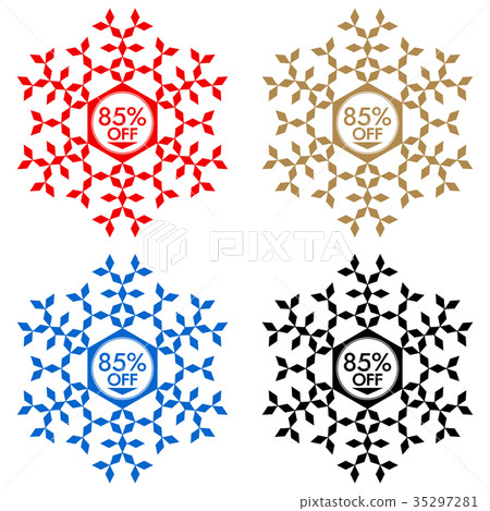 85% Off Discount Sticker. Snowflake 85% Off Sale 35297281
