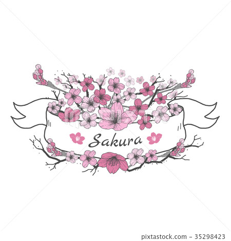 Flower ribbon of Sakura. 35298423