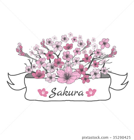 Flower ribbon of Sakura. Flower ribbon of Sakura. 35298425
