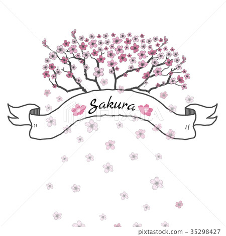 Flower ribbon of Sakura. Flower ribbon of Sakura. 35298427