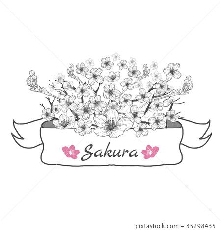Flower ribbon of Sakura. Flower ribbon of Sakura. 35298435