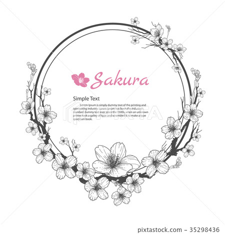 Flower frame of Sakura. Flower frame of Sakura. 35298436