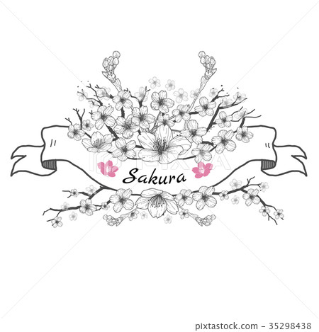Flower ribbon of Sakura. Flower ribbon of Sakura. 35298438