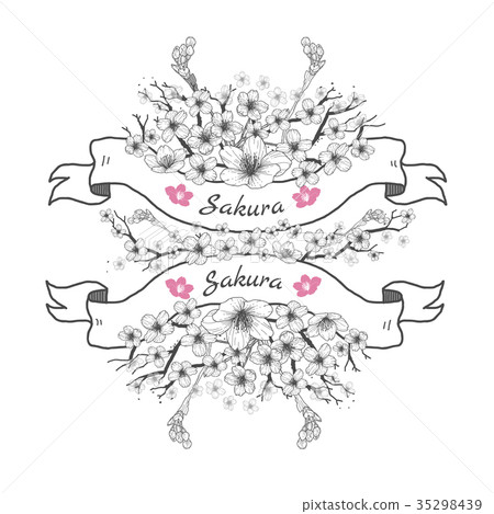 Flower ribbon of Sakura. Flower ribbon of Sakura. 35298439