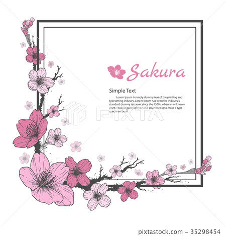 Flower frame of Sakura. 35298454