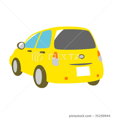 Yellow car diagonal back 35299944