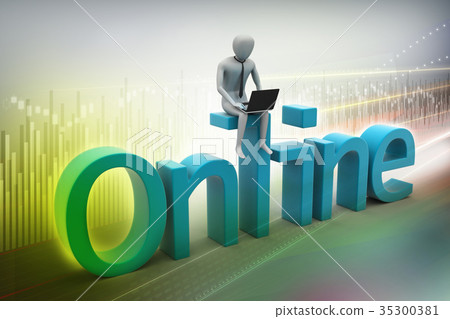 Online job concept Online job concept 35300381