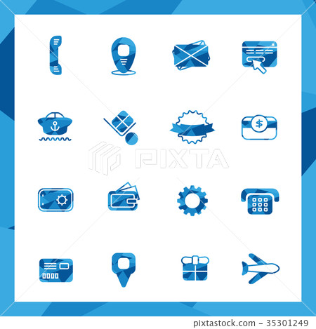 Low poly Commercial icon set 35301249