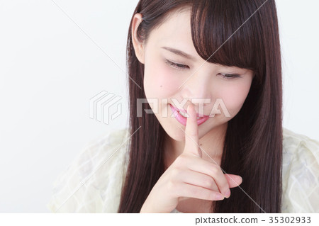 Quietly young woman Quietly young woman 35302933