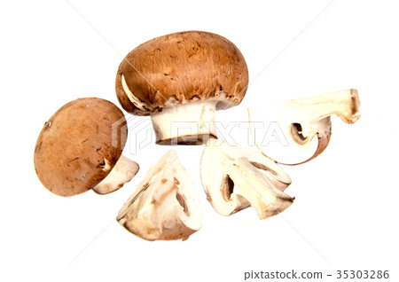 Set Champignon mushroom isolated on background. Set Champignon mushroom isolated on background. 35303286
