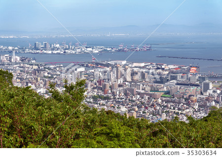 Kobe city and Port Island of Kobe from Mount Rokko Kobe city and Port Island of Kobe from Mount Rokko 35303634