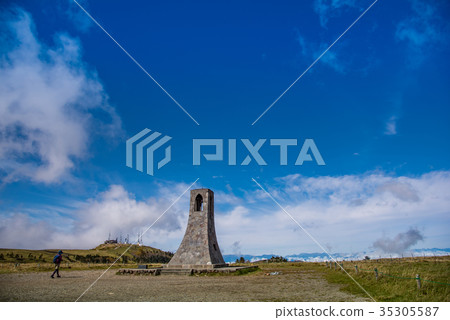 Migahara高原的早晨一個大高原美麗的塔 35305587