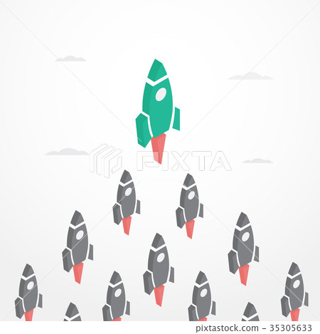 Leadership Concept with rockets in isometric style Leadership Concept with rockets in isometric style 35305633