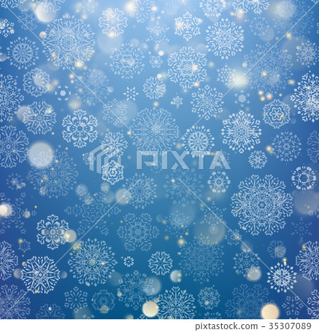 Christmas glowing Blue Template. EPS 10 vector 35307089