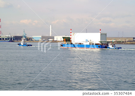 名古屋港拖曳小船和小船 35307484