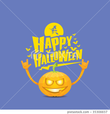 vector halloween funky rock n roll style pumpkin 35308837