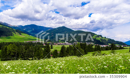 view of Dobbiaco, little town in the Puster Valley 35309904
