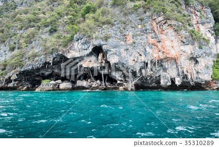 Mountain cliff limestone of swallow's nest 35310289