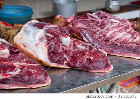 Dog meat sliced local food 35310378