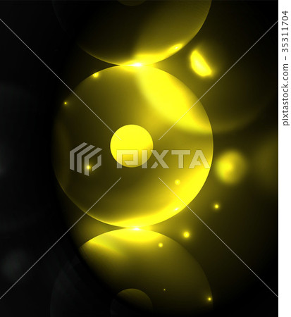 Blurred glowing circles, digital abstract 35311704