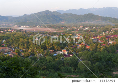 Aerial view of Luang Prabang city, Lao PDR. Aerial view of Luang Prabang city, Lao PDR. 35312294
