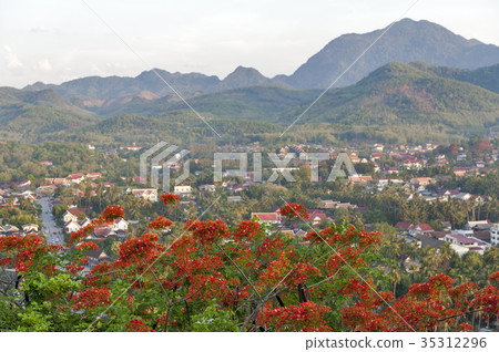 Aerial view of Luang Prabang city, Lao PDR. 35312296
