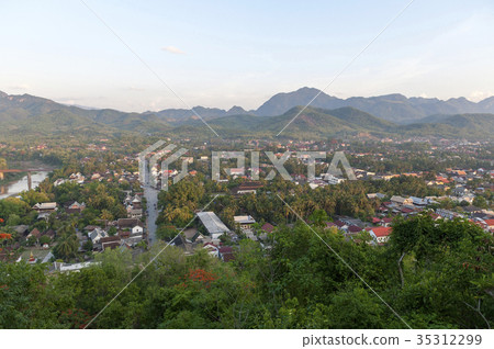 Aerial view of Luang Prabang city, Lao PDR. 35312299