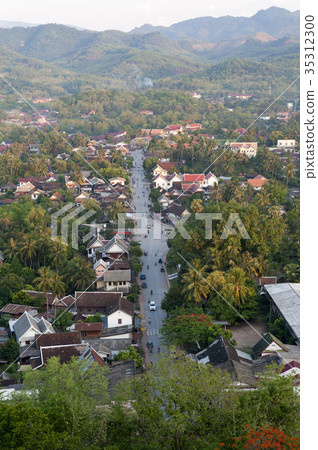 Aerial view of Luang Prabang city, Lao PDR. Aerial view of Luang Prabang city, Lao PDR. 35312300