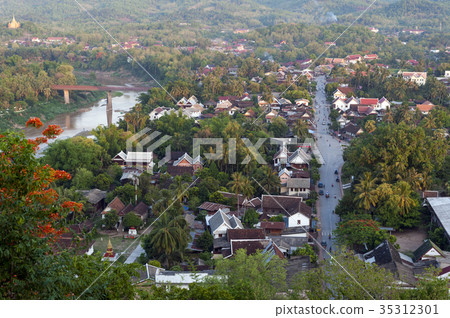 Aerial view of Luang Prabang city, Lao PDR. 35312301