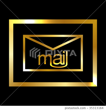 Email icon in gold design. 35313164