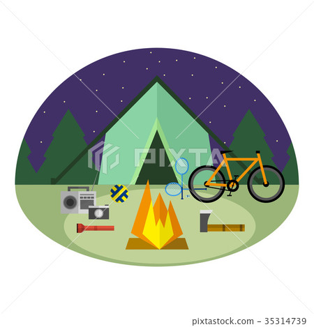 Vector illustration of camping outdoor activity 35314739