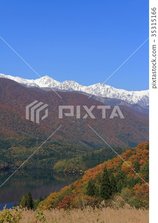 青木湖和白雪覆蓋的Hakuba Miyama 35315166